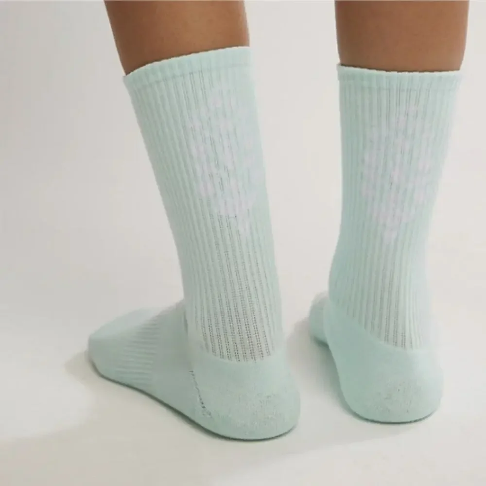 2 Pack Free People Movement Last Lap Tube Socks White Pistachio One Size